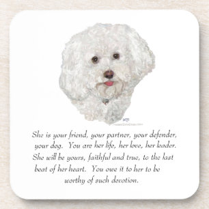 Bichon Frise Keepsake FEMALE Coaster