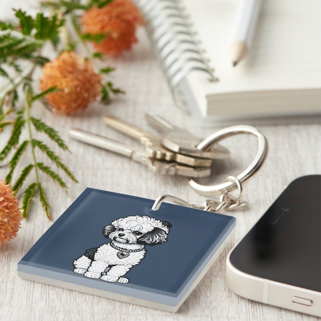 Bichon Frise Key Ring (Front Right)