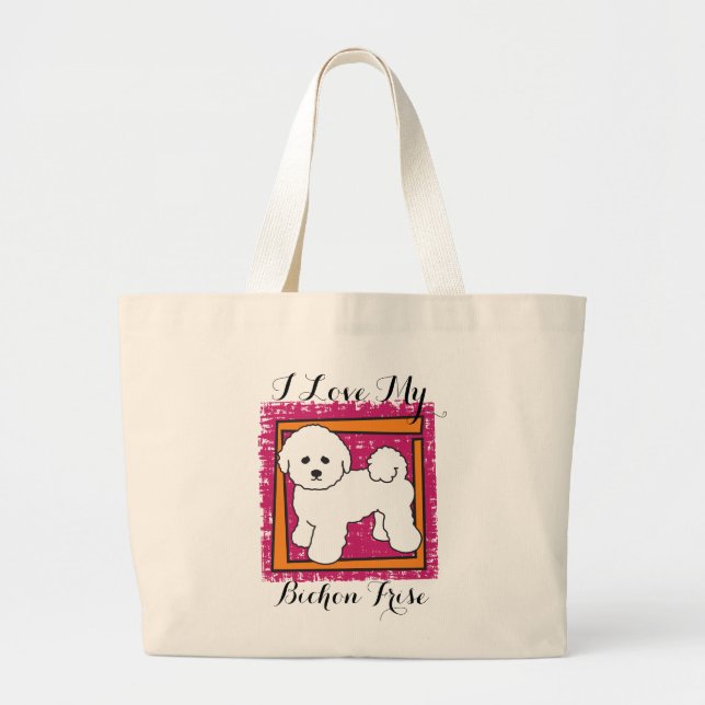 BICHON FRISE LARGE TOTE BAG (Front)