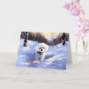 Bichon Frise Let It Snow Christmas Card