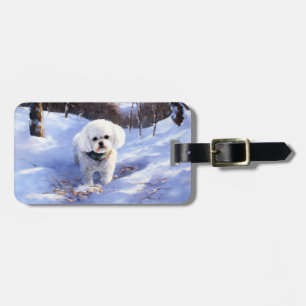 Bichon Frise Let It Snow Christmas Luggage Tag