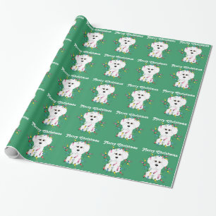 Bichon Frise Lights Christmas Wrapping Paper
