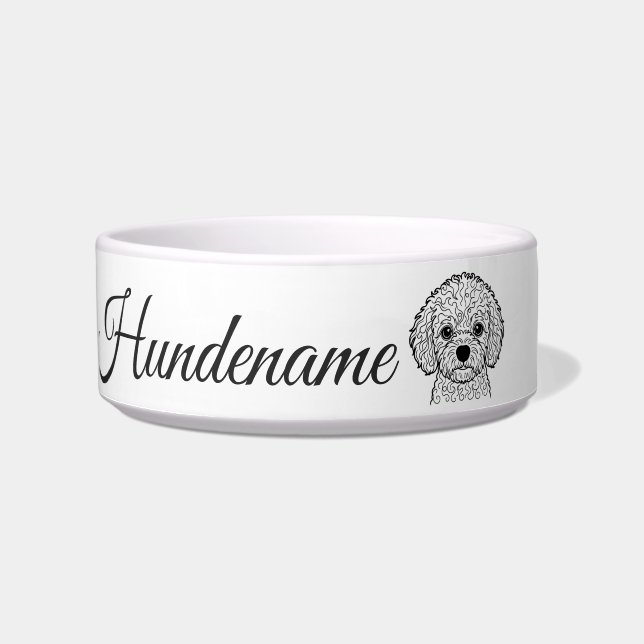 Bichon Frise Line Art personalized bowl (Front)