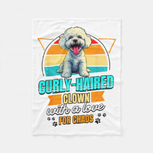 Bichon Frise Lover Funny Bichon Frise Retro Fleece Blanket