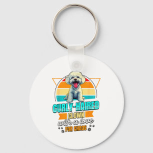 Bichon Frise Lover Funny Bichon Frise Retro Key Ring