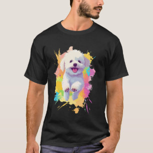 Bichon Frise Lovers Colourful Splash Art Bichon Fr T-Shirt