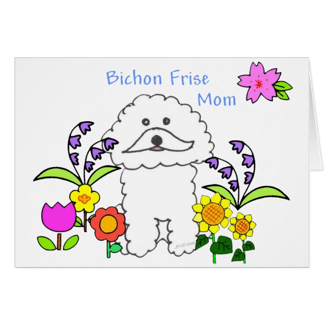Bichon Frise Mum Card (Front Horizontal)