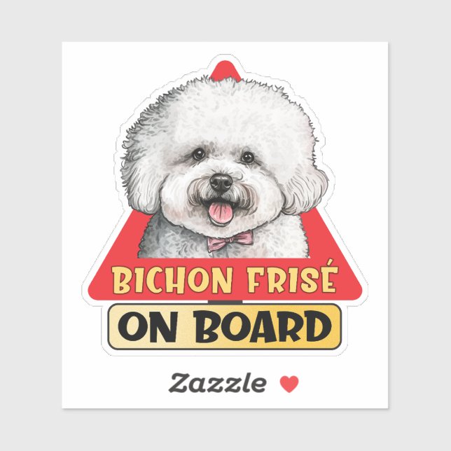 Bichon Frise On Board Funny Dog Red Traffic Sign (Sheet)