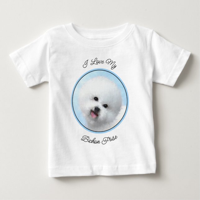 Bichon Frise Painting - Cute Original Dog Art Baby T-Shirt (Front)