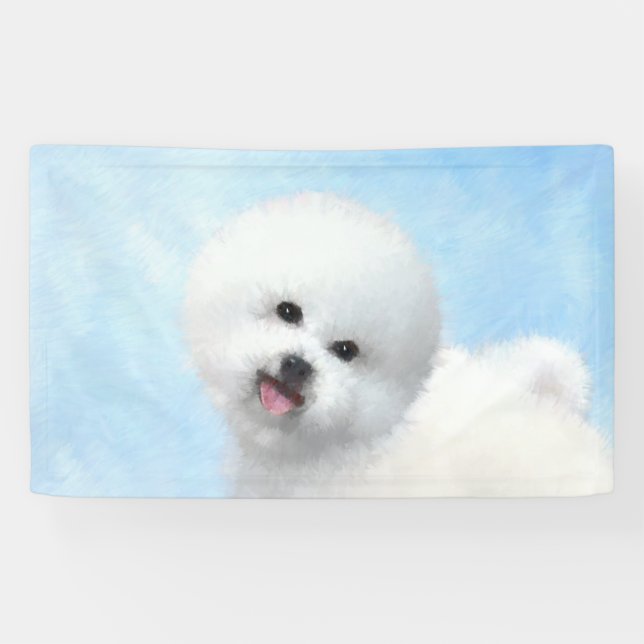 Bichon Frise Painting - Cute Original Dog Art Banner (Horizontal)