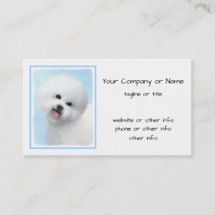 Bichon Frise Painting - Cute Original Dog Art Business Card
