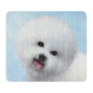 Bichon Frise Painting - Cute Original Dog Art Cutting Board
