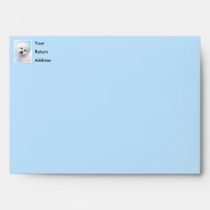 Bichon Frise Painting - Cute Original Dog Art Envelope