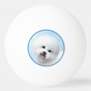 Bichon Frise Painting - Cute Original Dog Art Ping Pong Ball