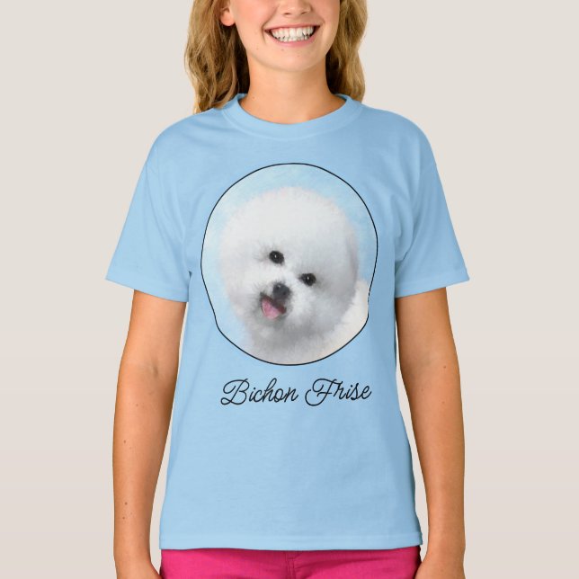 Bichon Frise Painting - Cute Original Dog Art T-Sh T-Shirt (Front)