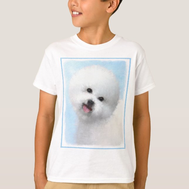 Bichon Frise Painting - Cute Original Dog Art T-Shirt (Front)