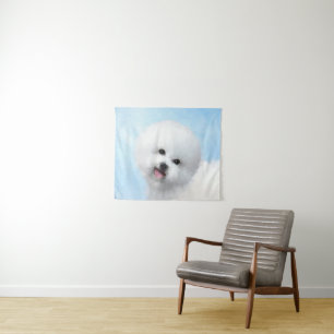 Bichon Frise Painting - Cute Original Dog Art Tapestry