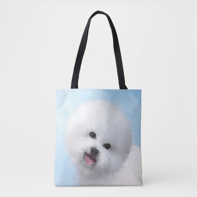 Bichon Frise Painting - Cute Original Dog Art Tote Bag (Front)