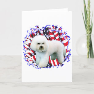 Bichon Frise Patriot Card