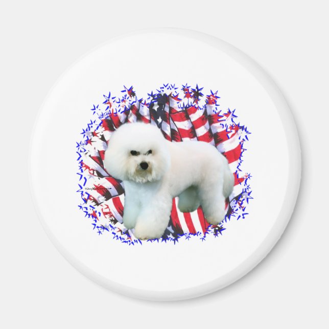 Bichon Frise Patriot Magnet (Front)