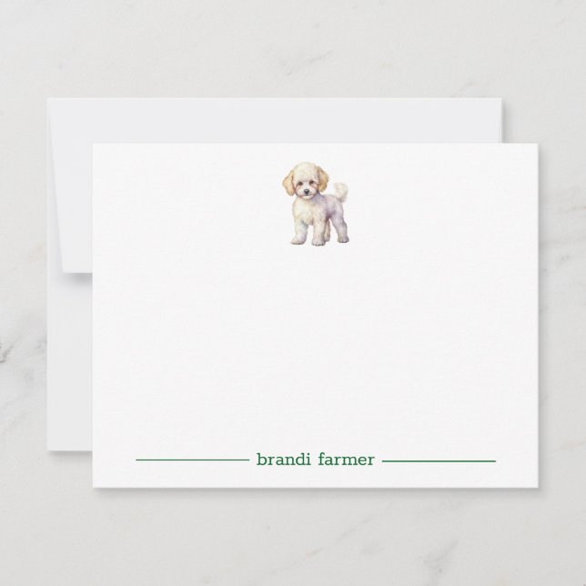 Bichon Frise Personalised Note Cards (Front)