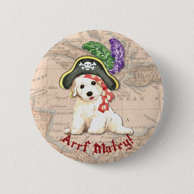 Bichon Frise Pirate 6 Cm Round Badge (Front)