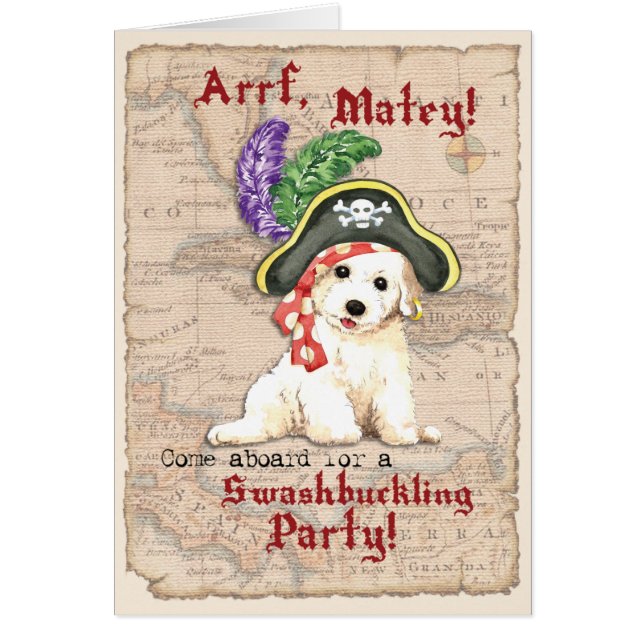 Bichon Frise Pirate Invitation (Front)
