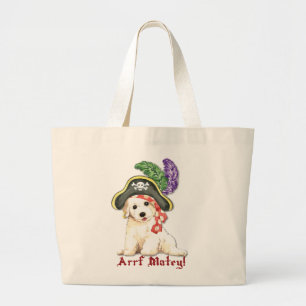 Bichon Frise Pirate Large Tote Bag