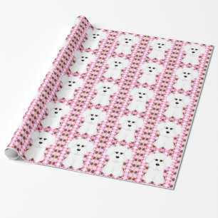 Bichon Frise Polka Dot Wrapping Paper