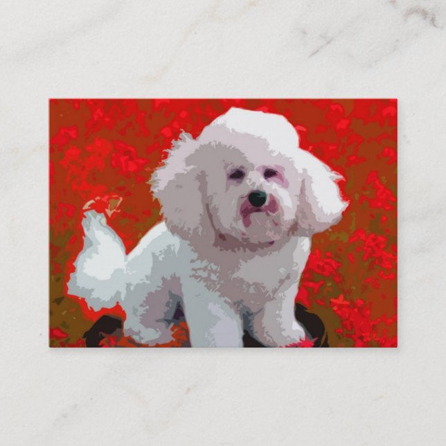 Bichon Frise Pop Art Business Cards (Front)