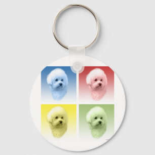 Bichon Frise Pop Art Key Ring