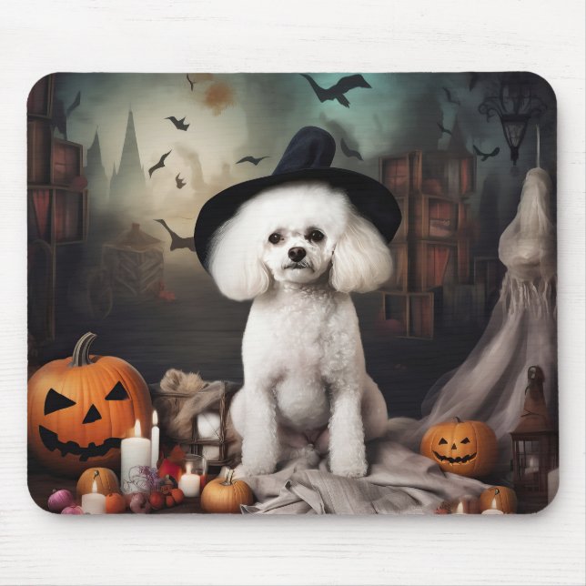 Bichon Frise Pumpkins Halloween Scary Mouse Pad (Front)