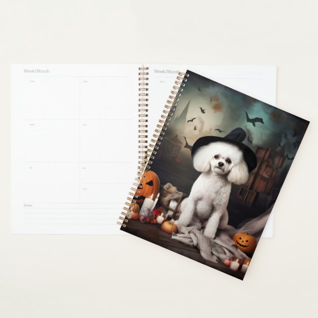 Bichon Frise Pumpkins Halloween Scary Planner (Display)