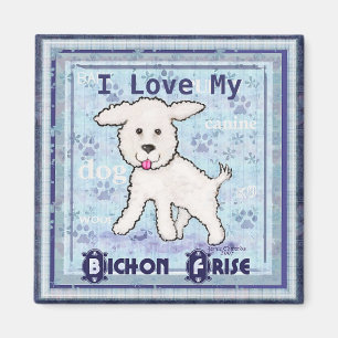 Bichon Frise Puppy Dog Art Magnet