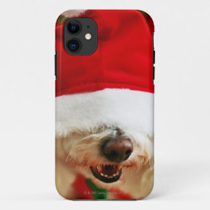 Bichon Frise puppy wearing Santa costume Case-Mate iPhone Case