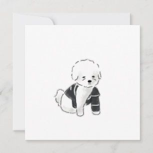 Bichon Frise Puppy Wearing Sweater Invitation