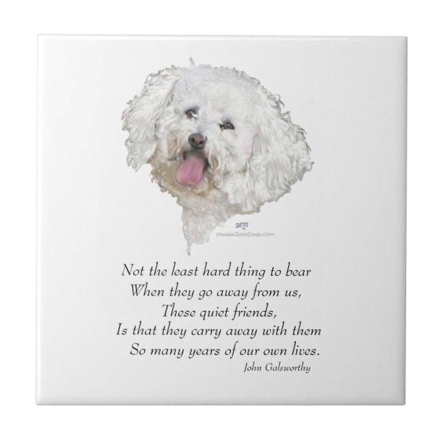 Bichon Frise Rainbow Bridge Tile (Front)