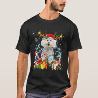Bichon Frise Reindeer Christmas Tree Lights Pajama