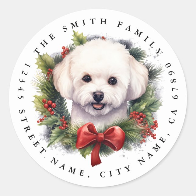 Bichon Frise Round Stickers (Front)