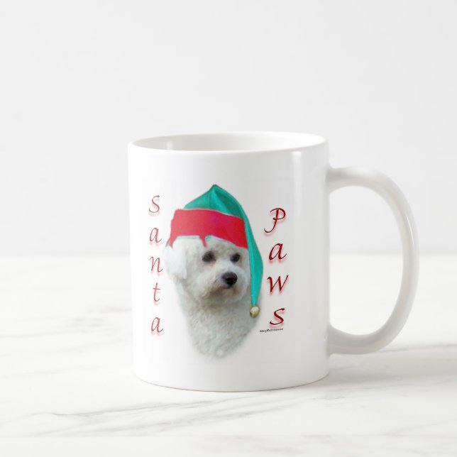 Bichon Frise Santa Paws Coffee Mug (Right)
