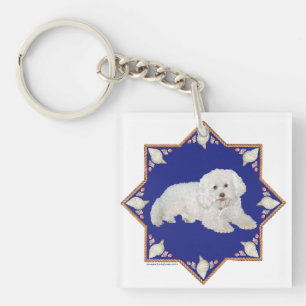 Bichon Frise Seashells Key Ring