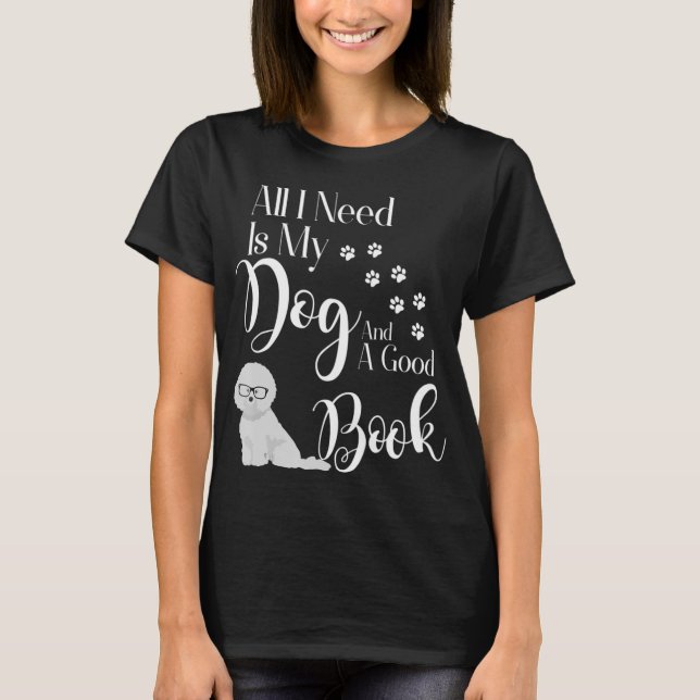 Bichon Frise Shirt Reading Book Dog Lover (Front)
