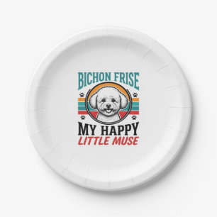 Bichon Frise Shirt Vintage Spirit Dog Art_1 Paper Plate