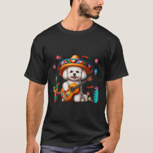 Bichon Frise Sombrero Mexican Guitar Cinco De Mayo T-Shirt