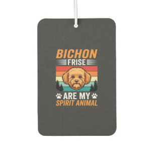 Bichon Frise Spirit Animal Retro Dog Car Air Freshener