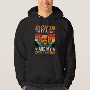 Bichon Frise Spirit Animal Retro Dog Hoodie