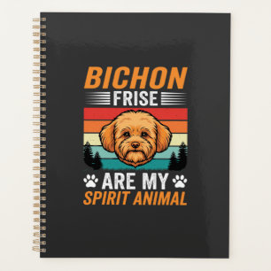 Bichon Frise Spirit Animal Retro Dog Planner