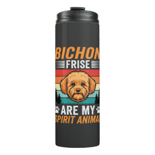 Bichon Frise Spirit Animal Retro Dog Thermal Tumbler