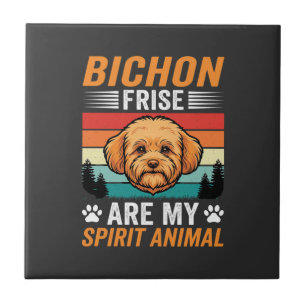 Bichon Frise Spirit Animal Retro Dog Tile