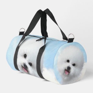 Bichon Frise Tenerife Painting White Cute Dog Art Duffle Bag